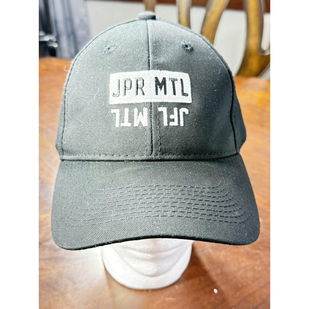 JPR MTL Hat Cap Strap Back Black AJM International Cotton Embroidered Mens